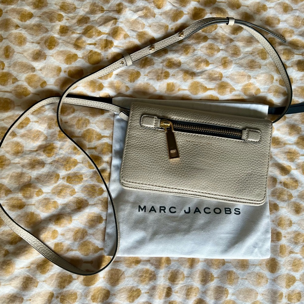 Marc Jacobs Taupe Leather Crossbody Bag